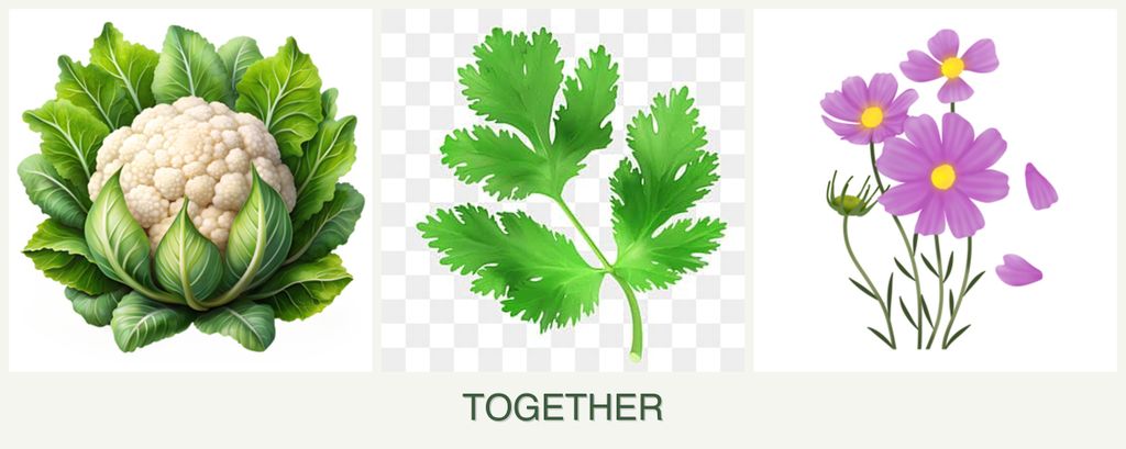 Can you plant cauliflower, parsley and cosmos together?