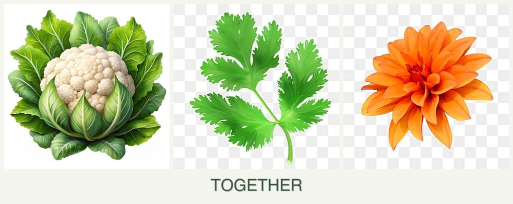 Can you plant cauliflower, parsley and dahlias together?