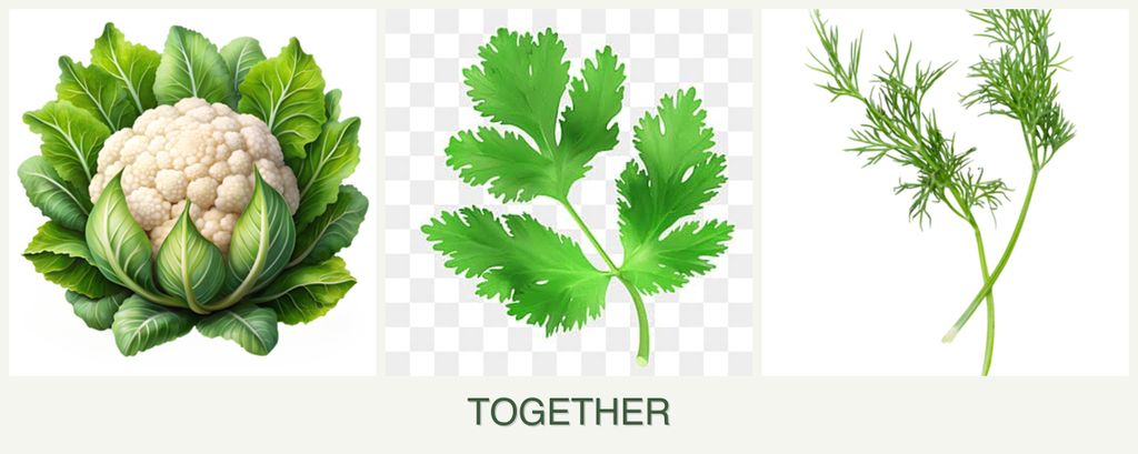 Can you plant cauliflower, parsley and dill together?