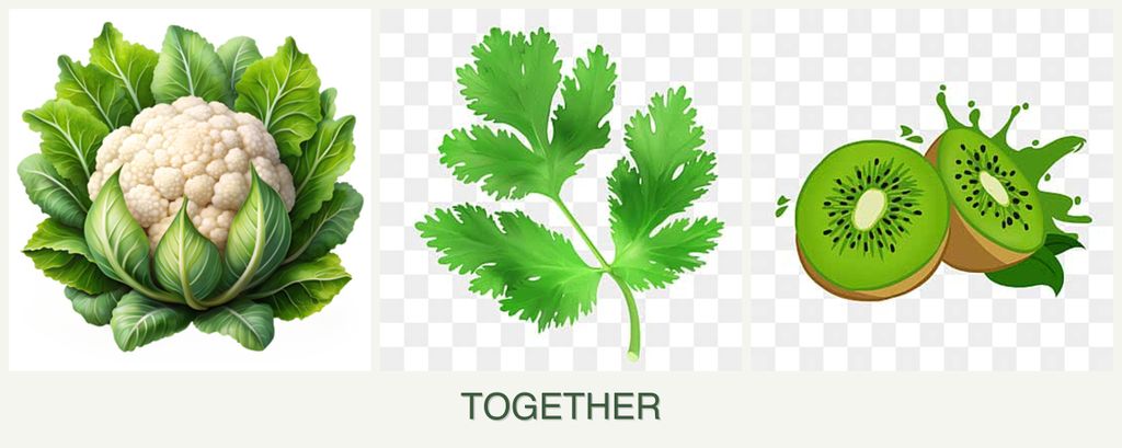 Can you plant cauliflower, parsley and kiwi together?