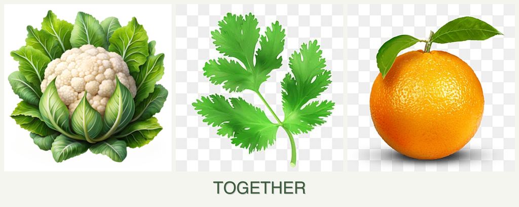 Can you plant cauliflower, parsley and oranges together?