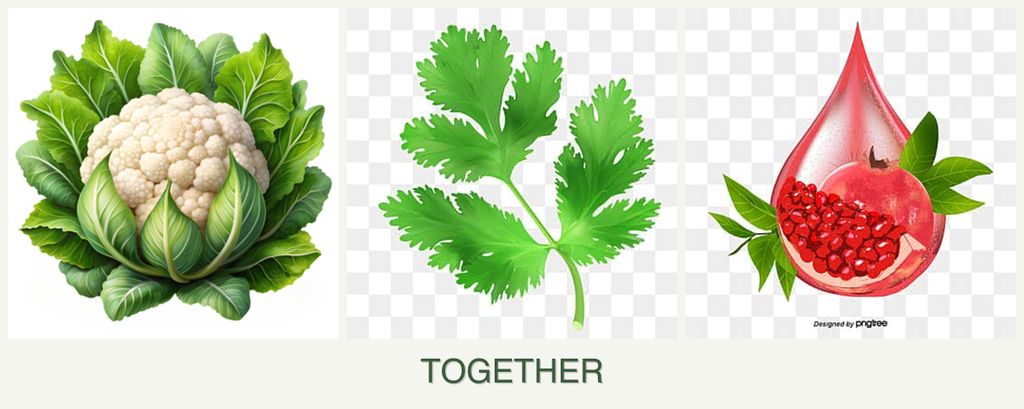 Can you plant cauliflower, parsley and pomegranates together?