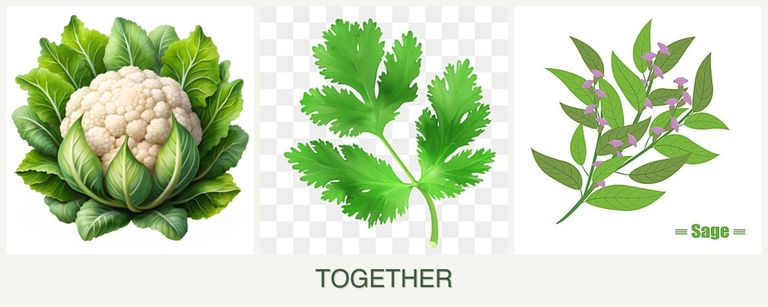 Can you plant cauliflower, parsley and sage together?