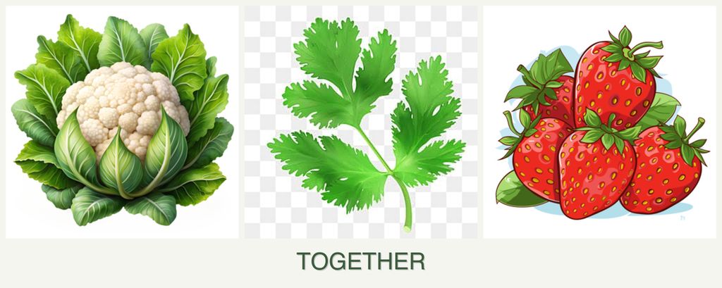 Can you plant cauliflower, parsley and strawberries together?