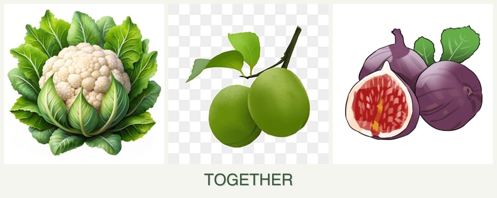 Can you plant cauliflower, plums and figs together?
