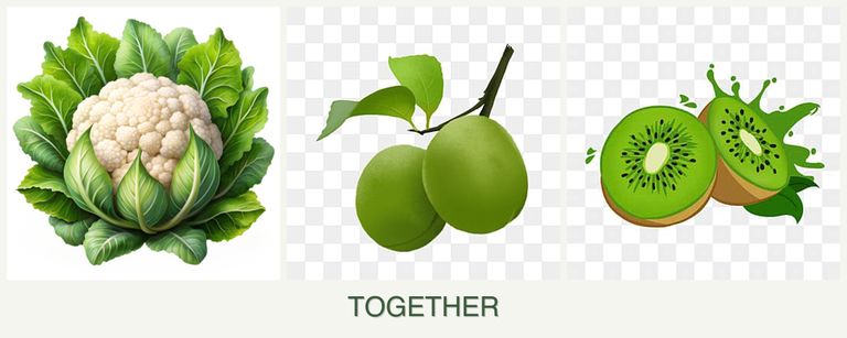 Can you plant cauliflower, plums and kiwi together?