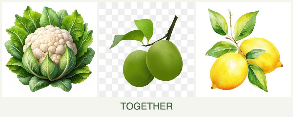 Can you plant cauliflower, plums and lemons together?