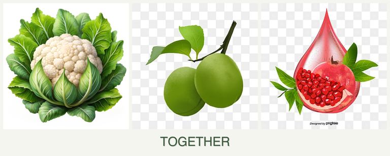 Can you plant cauliflower, plums and pomegranates together?