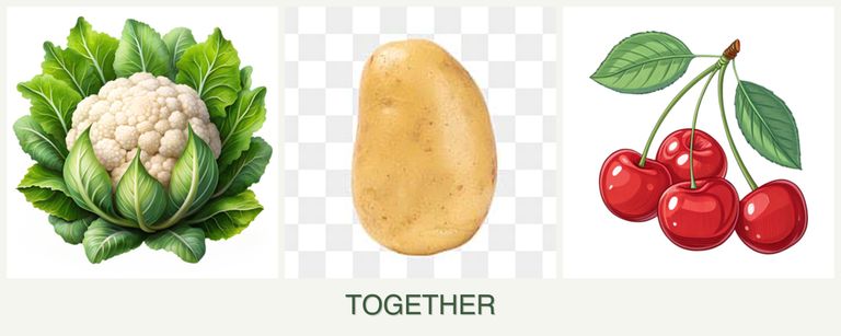 Can you plant cauliflower, potatoes and cherries together?