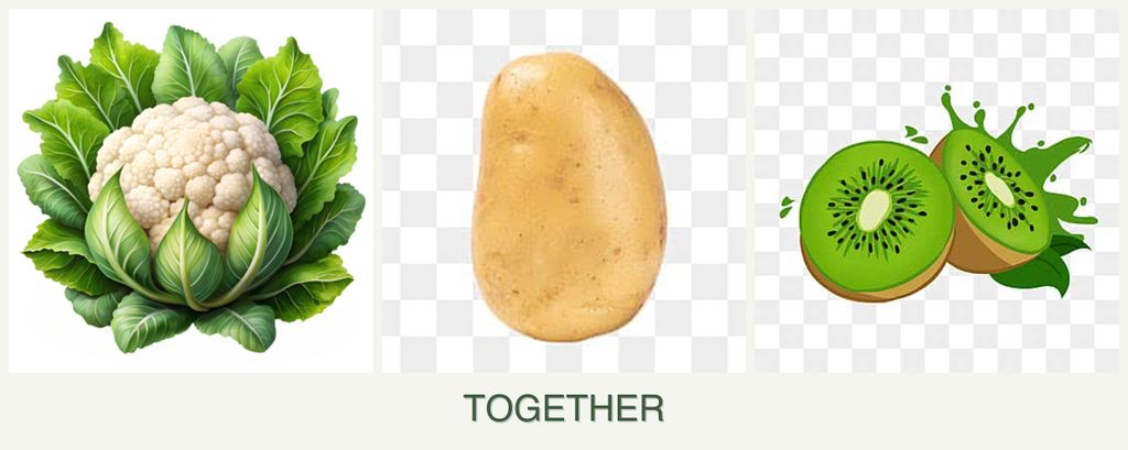 Can you plant cauliflower, potatoes and kiwi together?