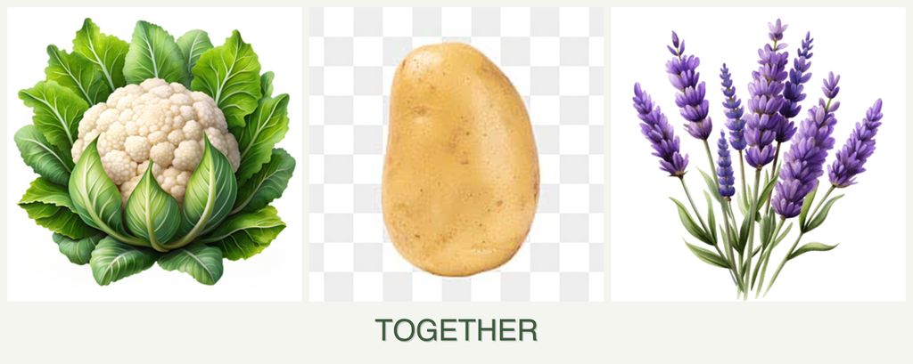 Can you plant cauliflower, potatoes and lavender together?