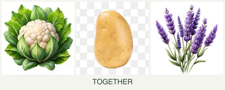 Can you plant cauliflower, potatoes and lavender together?