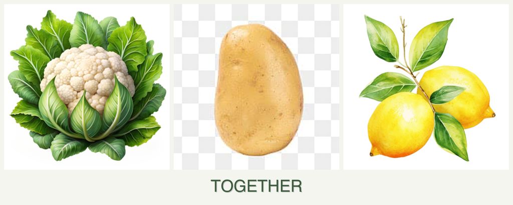 Can you plant cauliflower, potatoes and lemons together?
