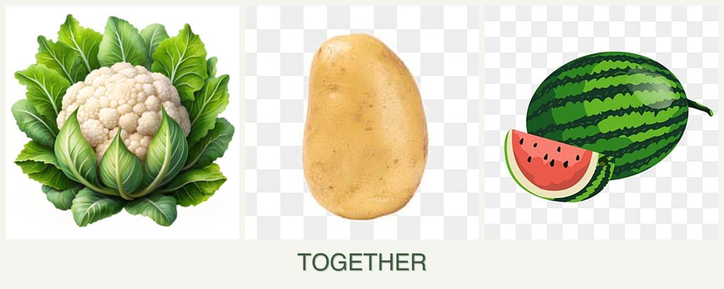 Can you plant cauliflower, potatoes and melons together?