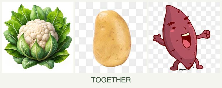 Can you plant cauliflower, potatoes and sweet potatoes together?
