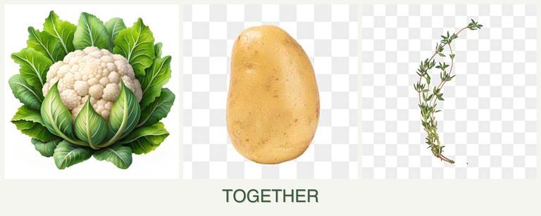 Can you plant cauliflower, potatoes and thyme together?