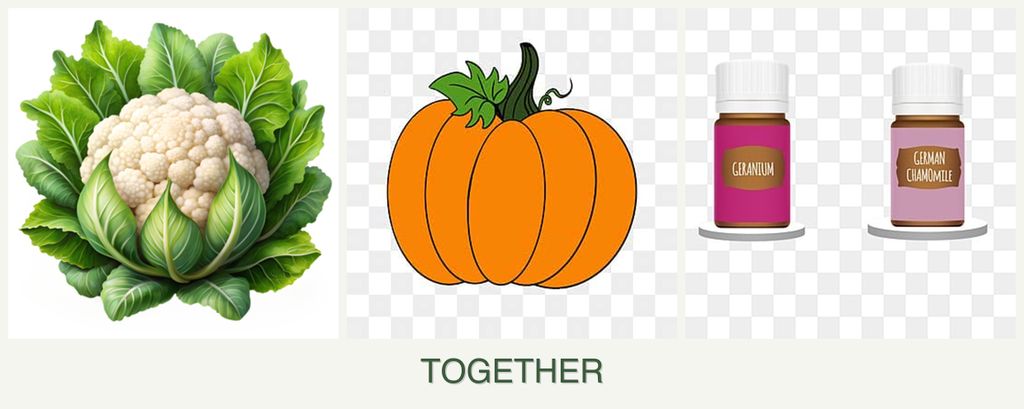 Can you plant cauliflower, pumpkin and geraniums together?