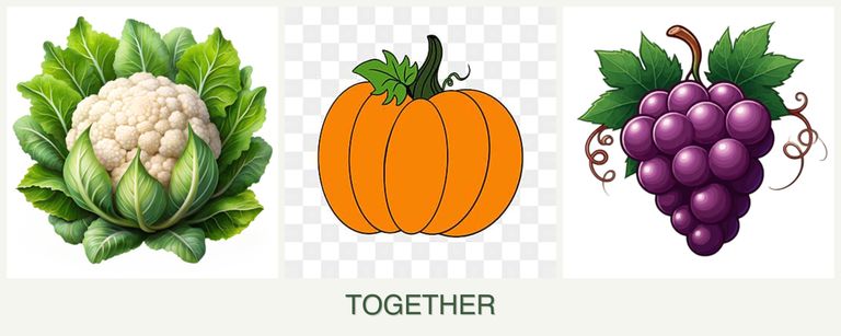 Can you plant cauliflower, pumpkin and grapes together?