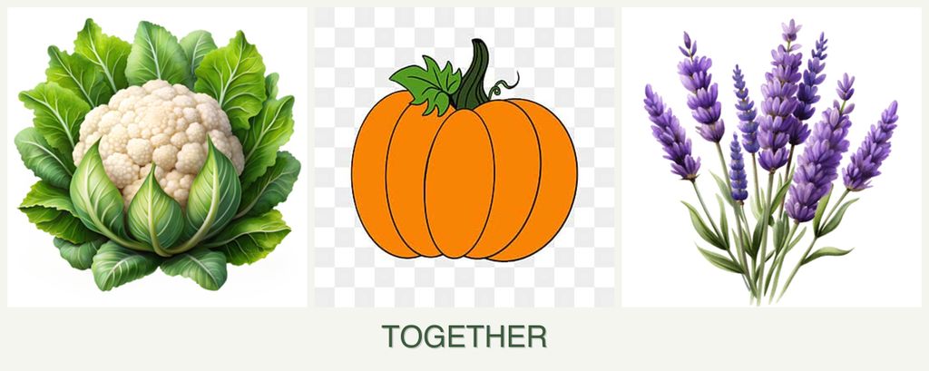 Can you plant cauliflower, pumpkin and lavender together?
