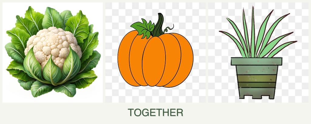 Can you plant cauliflower, pumpkin and lemongrass together?