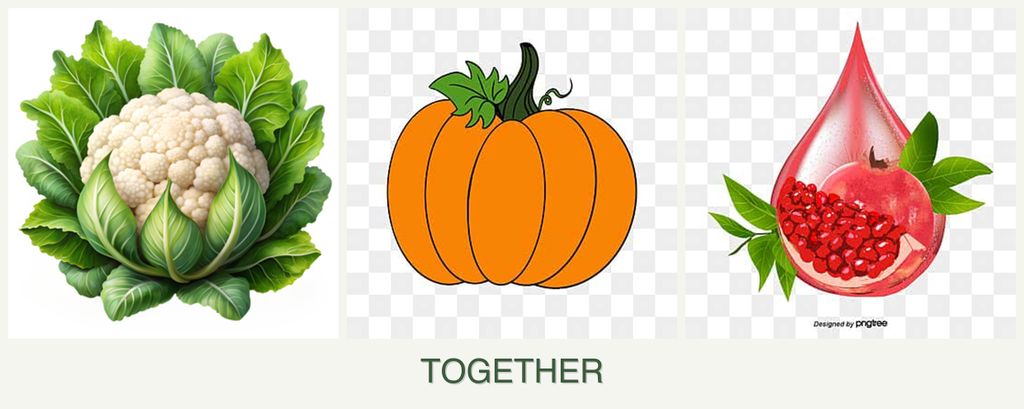 Can you plant cauliflower, pumpkin and pomegranates together?