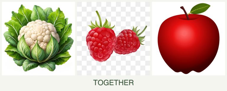 Can you plant cauliflower, raspberries and apples together?