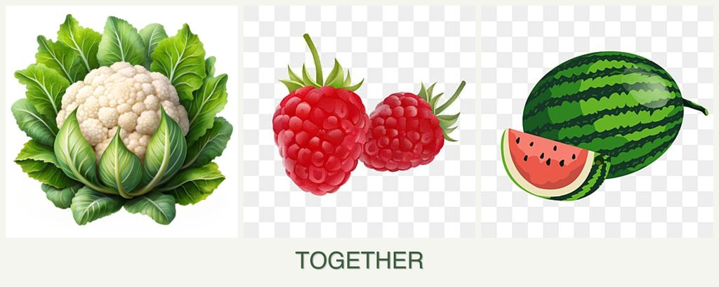 Can you plant cauliflower, raspberries and melons together?