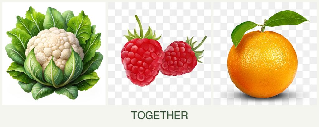 Can you plant cauliflower, raspberries and oranges together?
