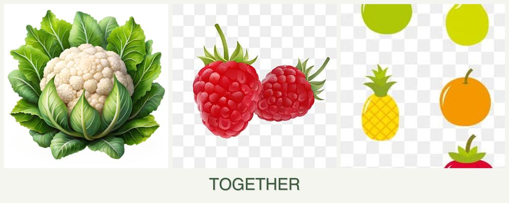 Can you plant cauliflower, raspberries and pears together?