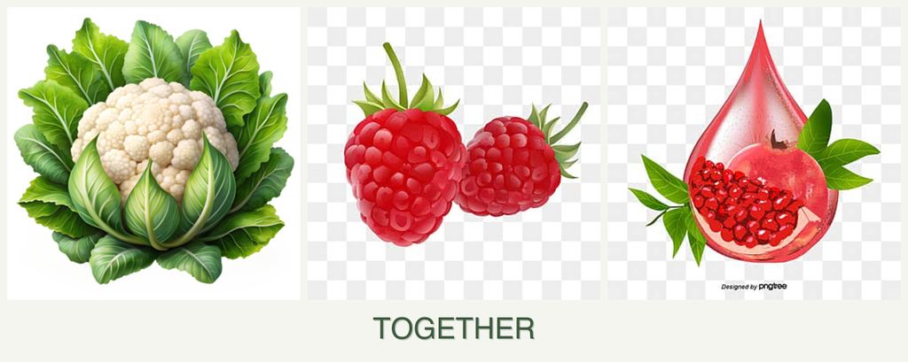 Can you plant cauliflower, raspberries and pomegranates together?