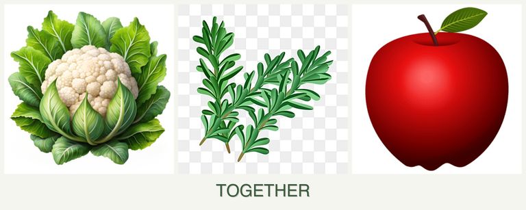 Can you plant cauliflower, rosemary and apples together?