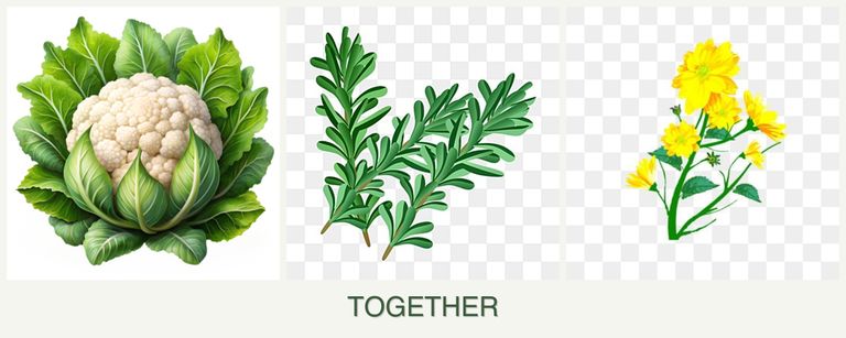 Can you plant cauliflower, rosemary and calendula together?