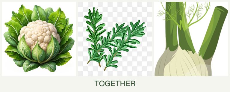 Can you plant cauliflower, rosemary and fennel together?