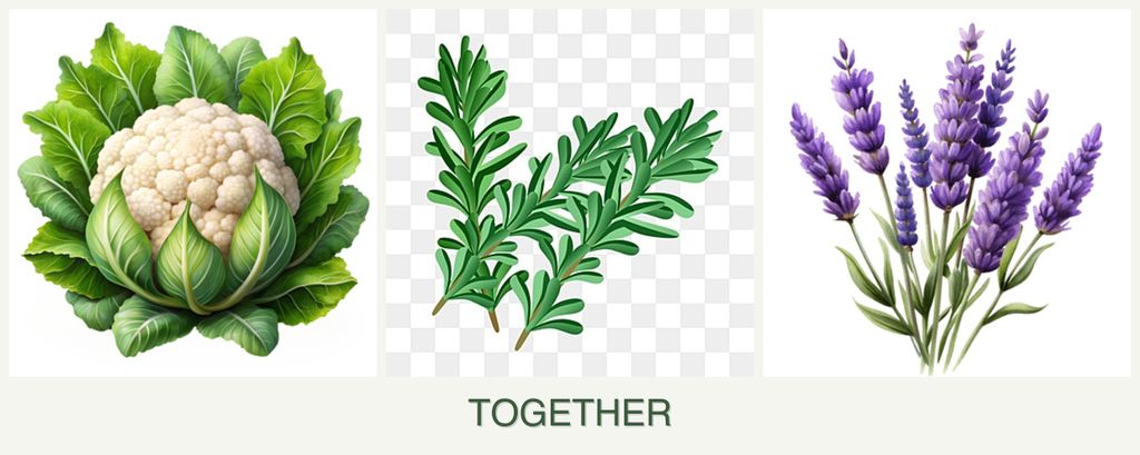 Can you plant cauliflower, rosemary and lavender together?