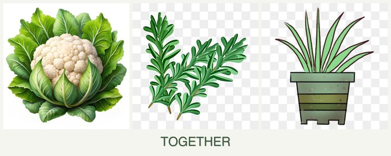 Can you plant cauliflower, rosemary and lemongrass together?