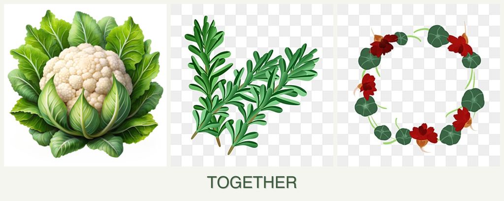 Can you plant cauliflower, rosemary and nasturtiums together?