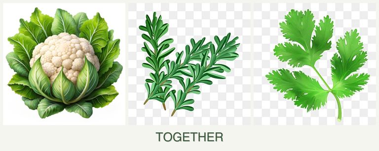 Can you plant cauliflower, rosemary and parsley together?