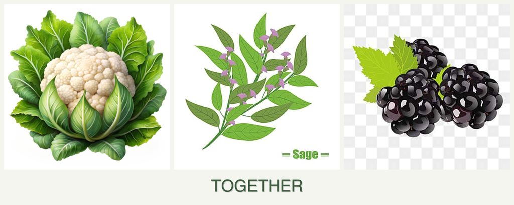 Can you plant cauliflower, sage and blackberries together?