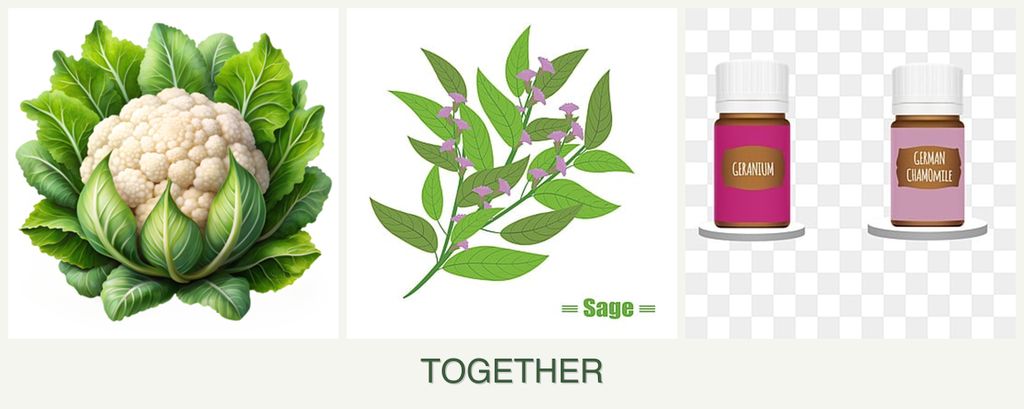 Can you plant cauliflower, sage and geraniums together?