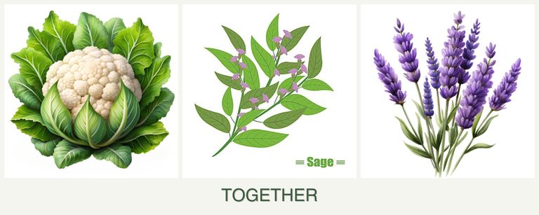 Can you plant cauliflower, sage and lavender together?