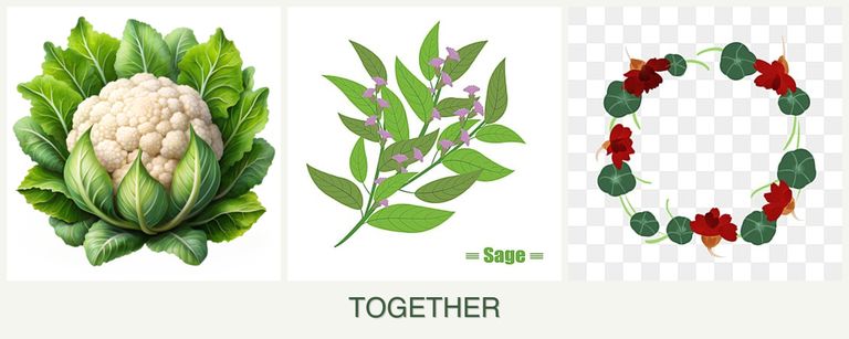 Can you plant cauliflower, sage and nasturtiums together?