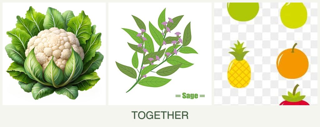 Can you plant cauliflower, sage and pears together?