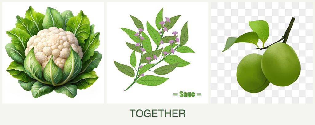 Can you plant cauliflower, sage and plums together?