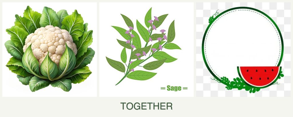Can you plant cauliflower, sage and watermelons together?
