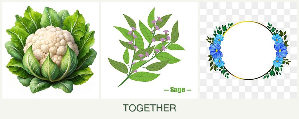Can you plant cauliflower, sage and zinnias together?