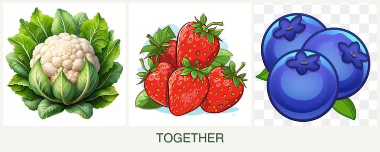 Can you plant cauliflower, strawberries and blueberries together?