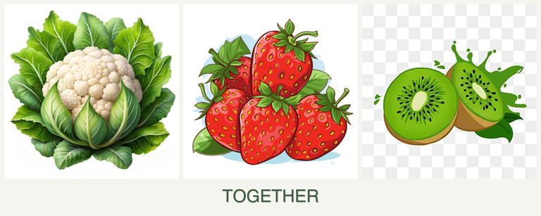 Can you plant cauliflower, strawberries and kiwi together?