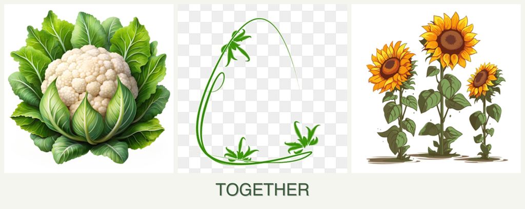 Can you plant cauliflower, tarragon and sunflowers together?
