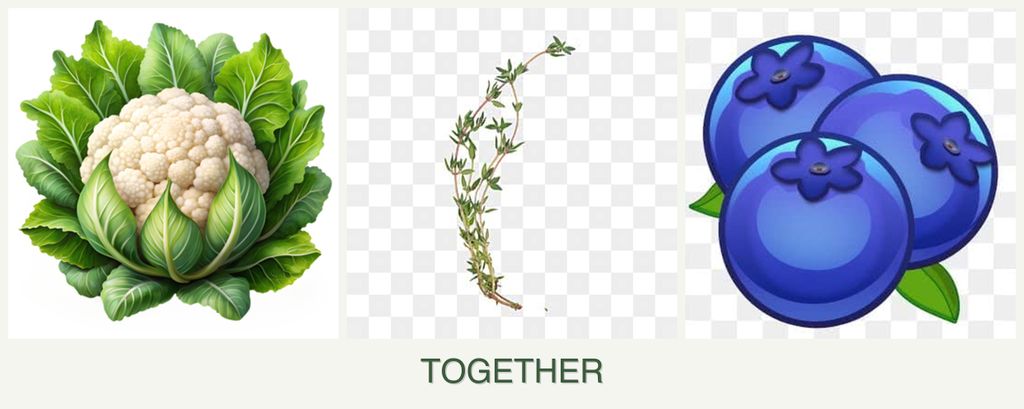 Can you plant cauliflower, thyme and blueberries together?
