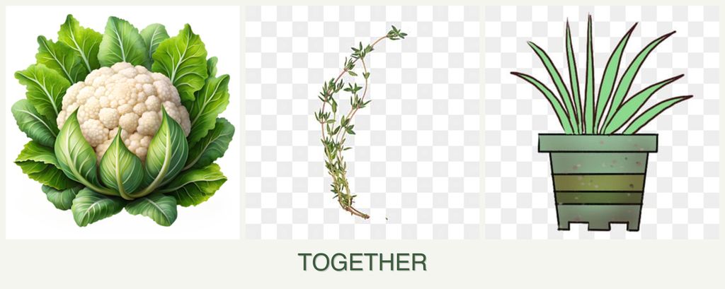 Can you plant cauliflower, thyme and lemongrass together?